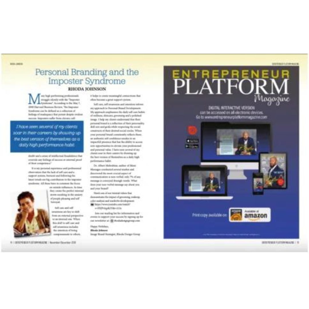 "Personal Branding and the Imposter Syndrome" Entrepreneur Platform Magazine article