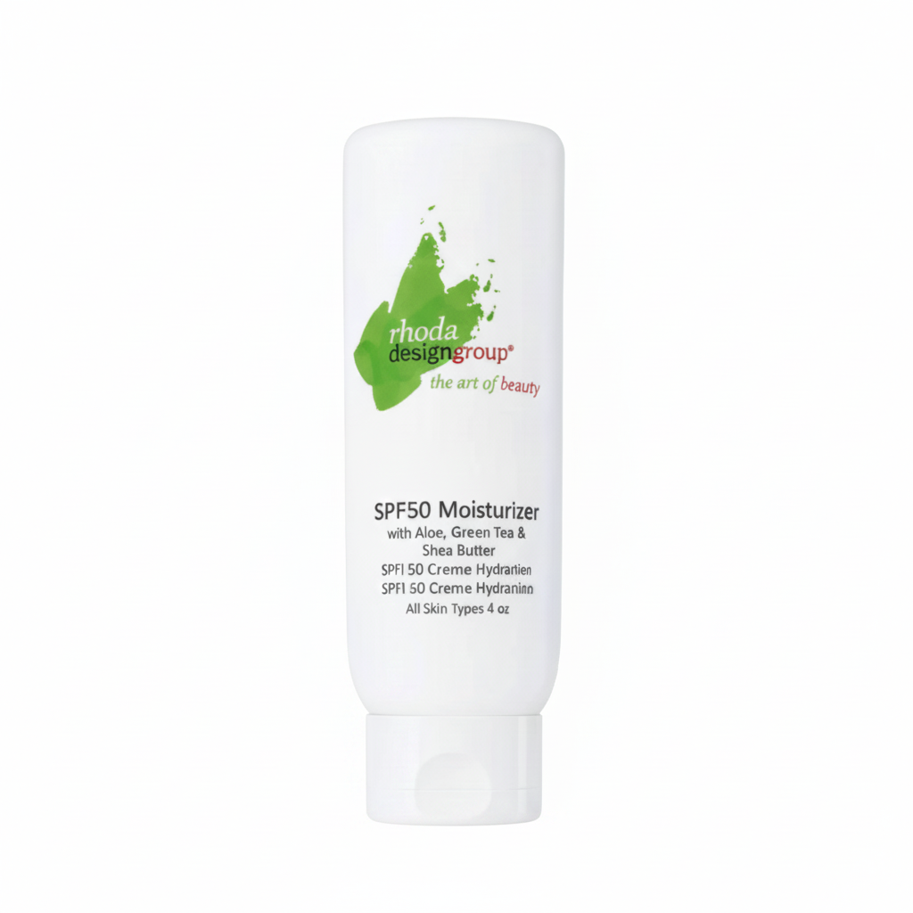 SPF 50 Moisturizer with Aloe, Green Tea & Shea Butter on a white background